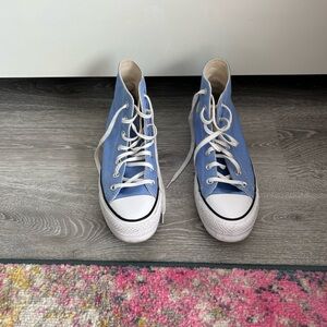 Converse Blue and White High-Top Sneakers